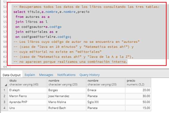 PostgreSQL pgAdmin combinación de más de dos tablas