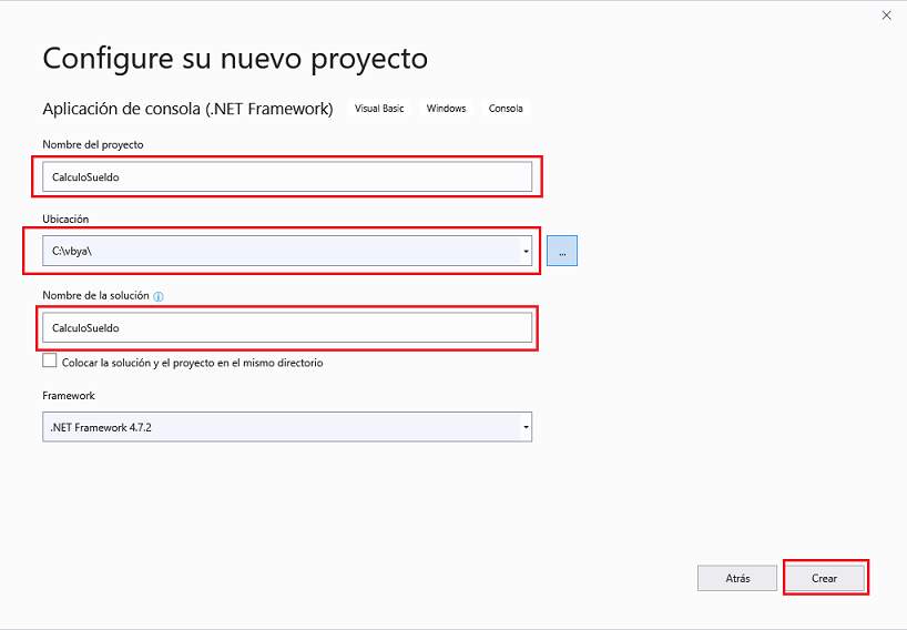 Microsoft Visual Studio - Nuevo Proyecto Visual Basic .net