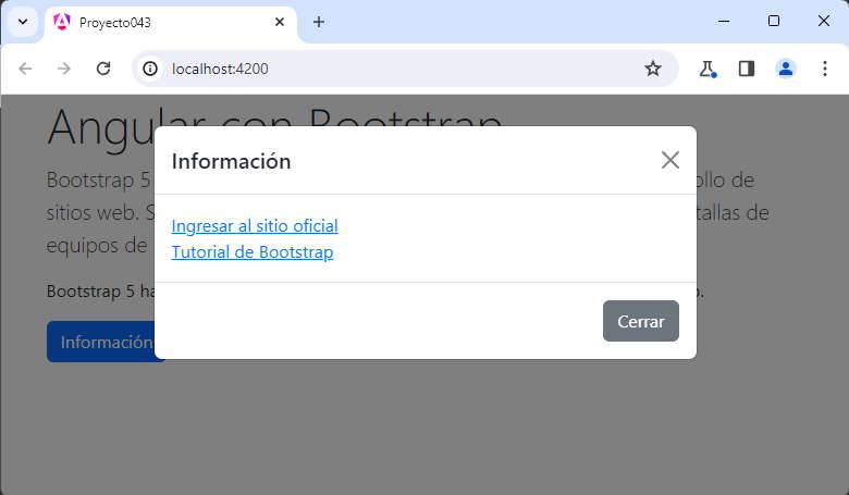 Angular y Bootstrap 5 con CDN