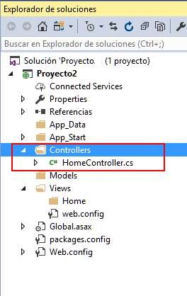 Microsoft Visual Studio - Nuevo Proyecto MVC con C#