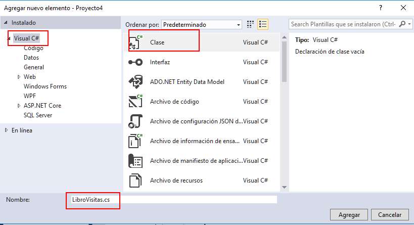 Microsoft Visual Studio - MVC con C# - Crear Modelo