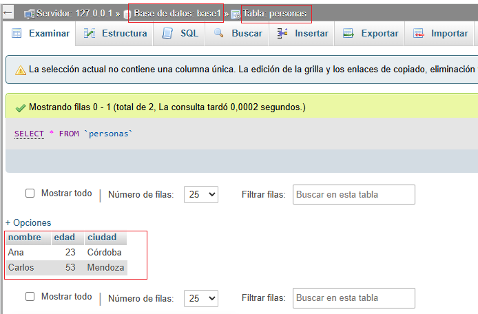 Escritura de datos desde Pandas hacia MySQL