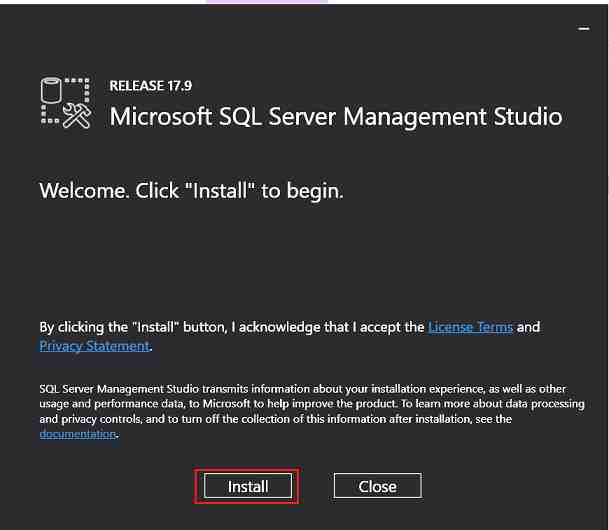 SQL Server Management Studio Instalación