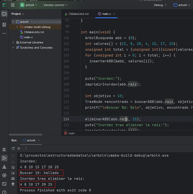 Representación de un árbol binario de búsqueda