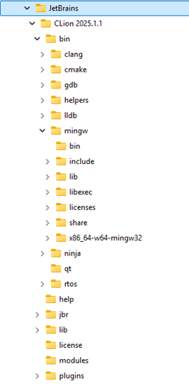 Vista jerárquica de carpetas y archivos