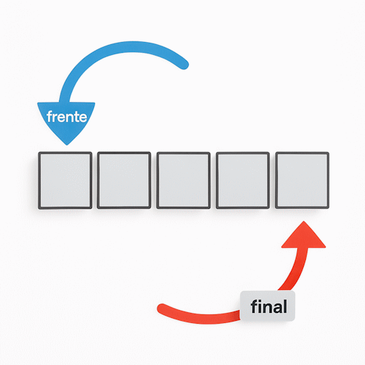 Relación entre los punteros front y rear de una cola