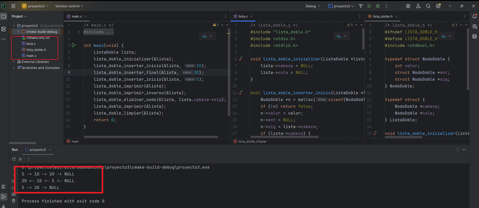 Ilustración de lista doblemente enlazada