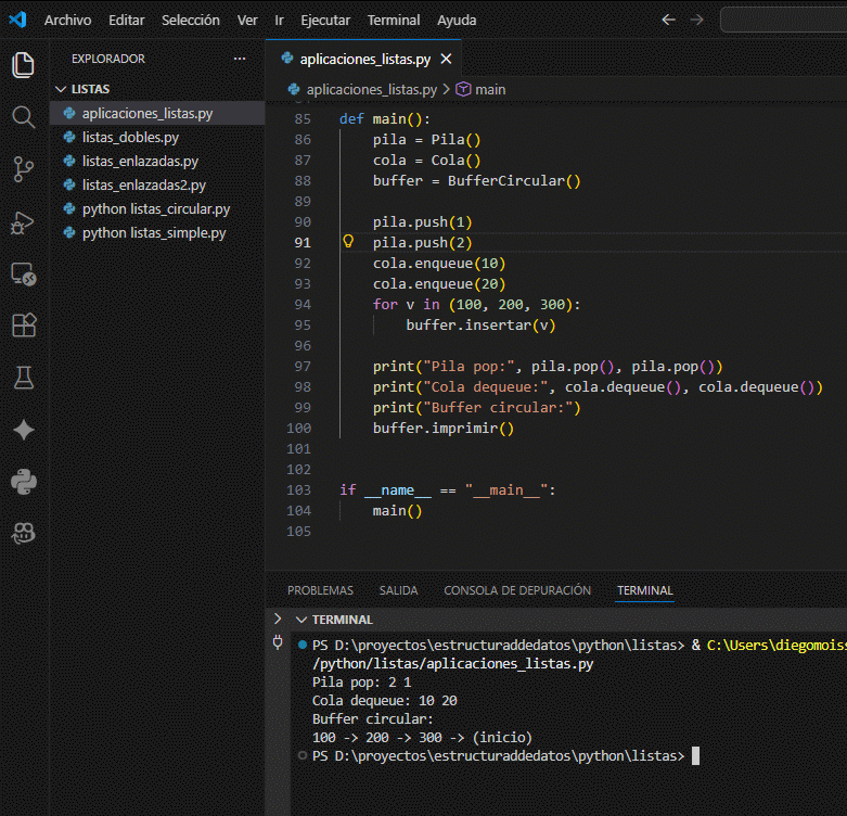 Collage de aplicaciones basadas en listas