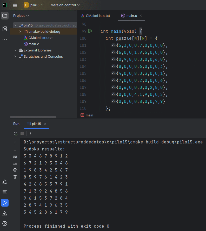 Tablero de Sudoku resuelto