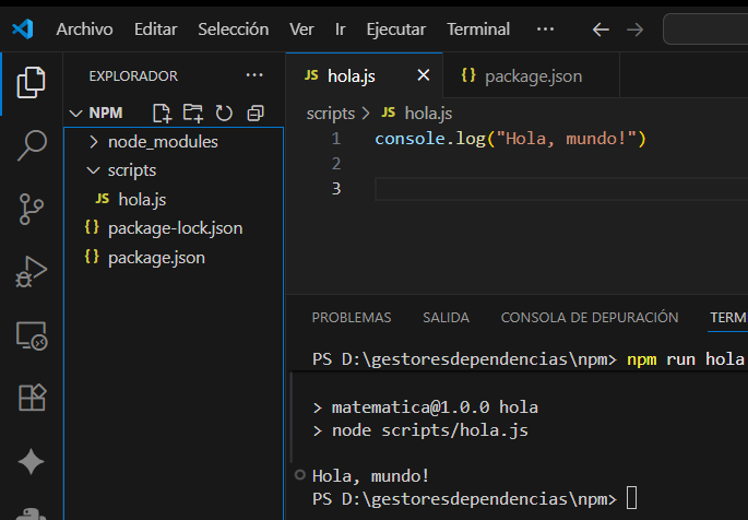 Ejecución de un script