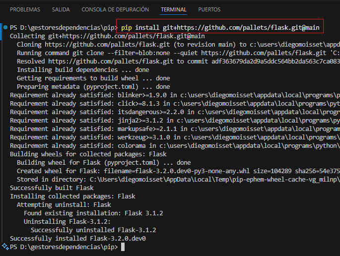 Instalar desde un repositorio Git