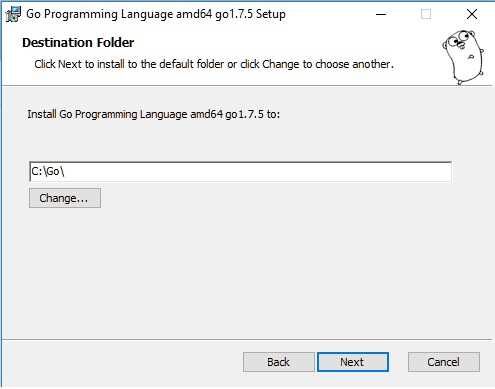 instalación lenguaje Go en Windows directorio de instalación