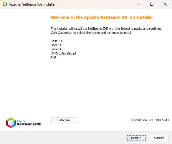 instalación NetBeans