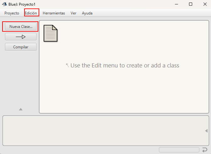 creación clase java con BlueJ