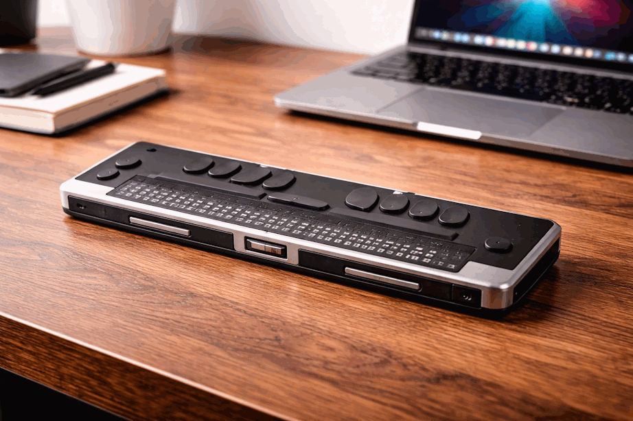 Pantalla Braille con celdas táctiles