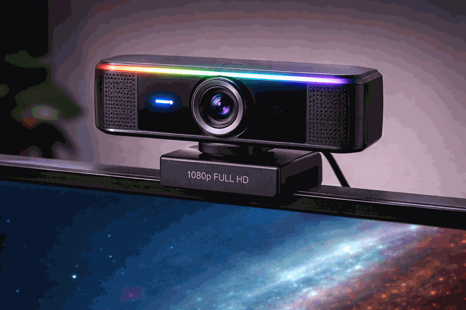 Webcam sobre monitor