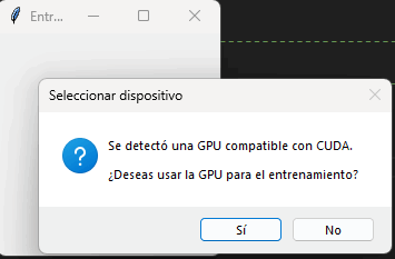 Aplicacion visual con seleccion de GPU y entrenamiento de una CNN