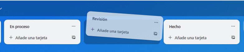 desplazar una lista en un  tablero en Trello