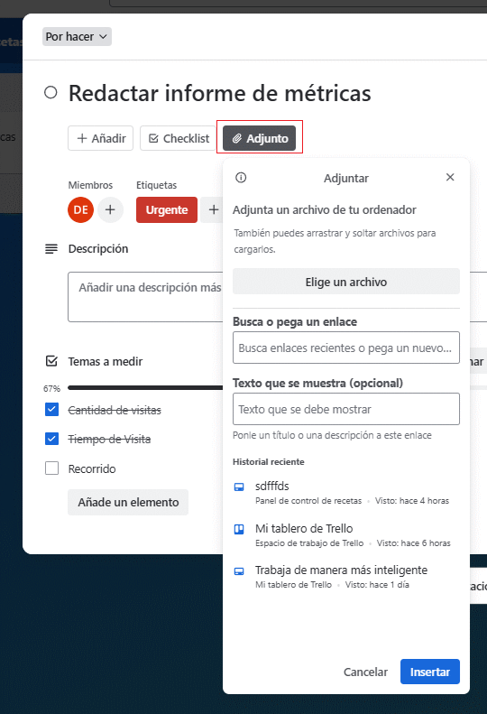 Adjuntar un archivo en Trello