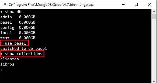 MongoDB show collections