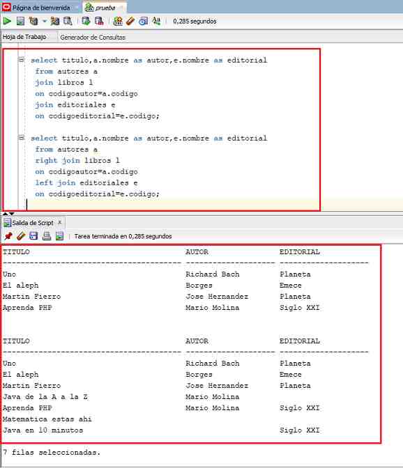 SQL Developer combinación de más de dos tablas