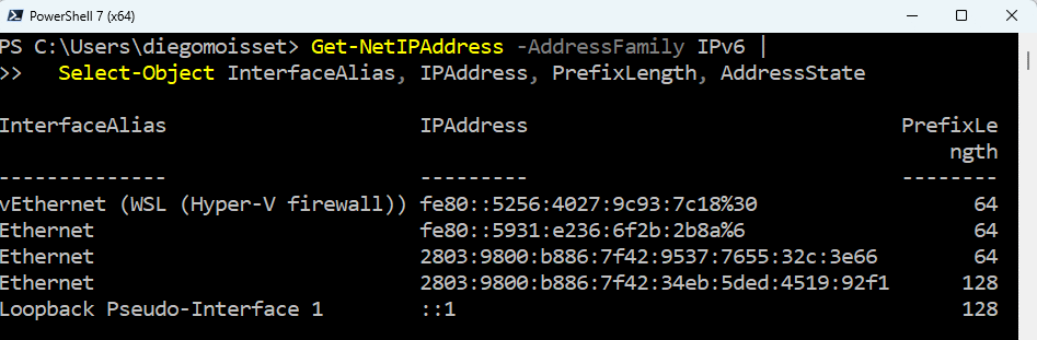 configuración de direcciones IPv6