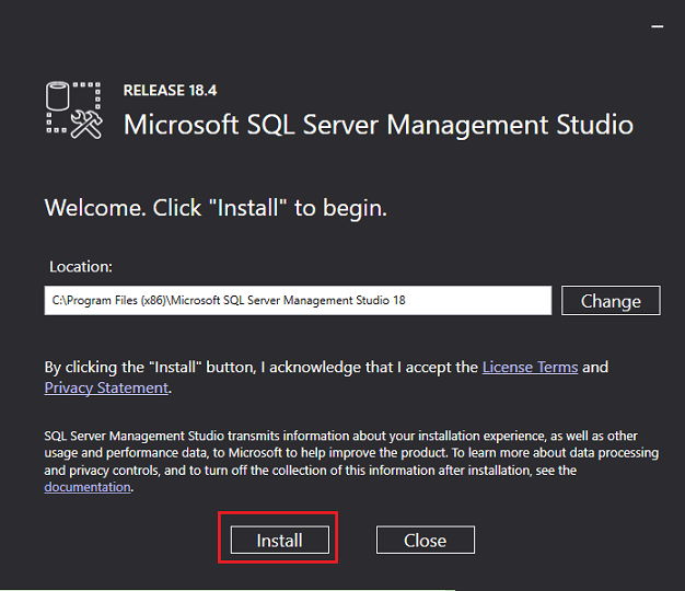 SQL Server Management Studio Instalación